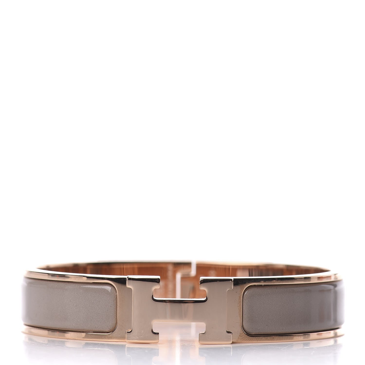 Hermes Enamel Clic Clac H Narrow Bracelet PM Marron Glace 1 of 6