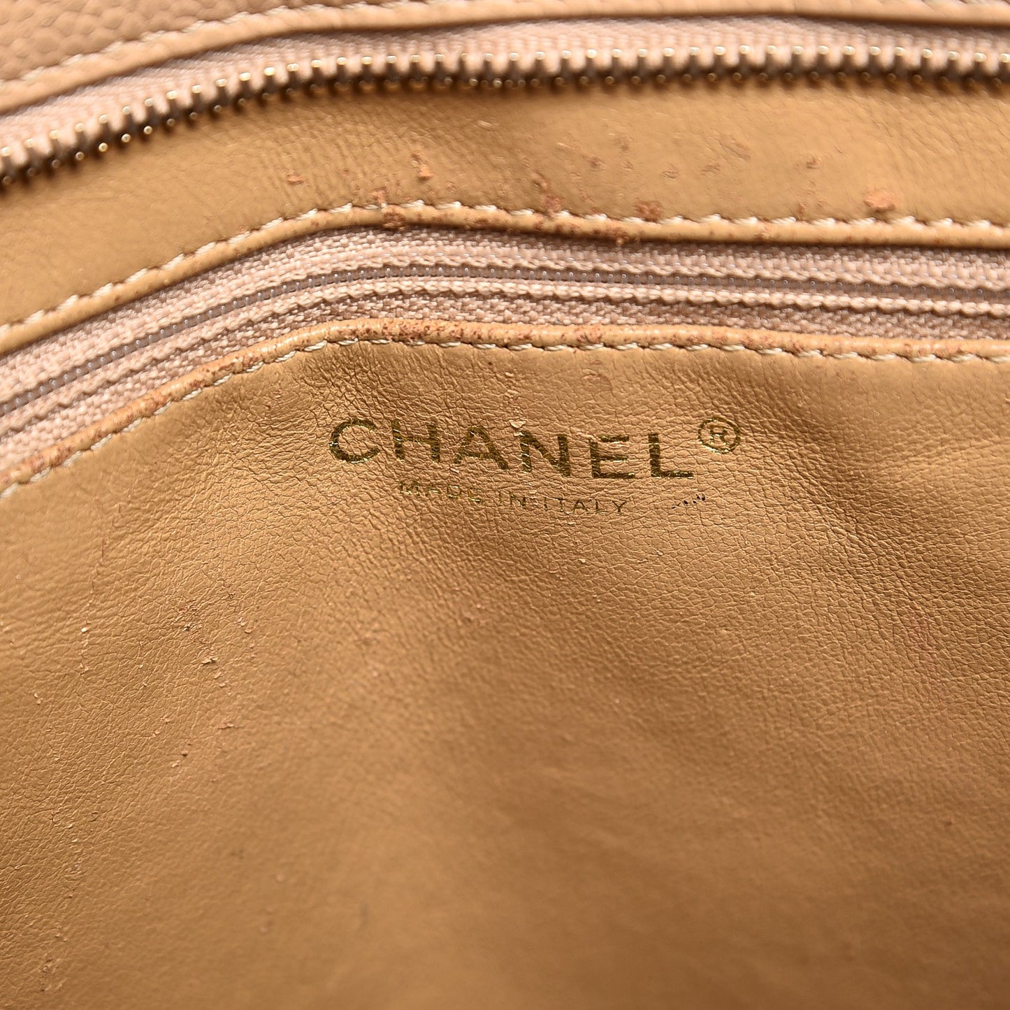Caviar Quilted Medallion Tote Beige