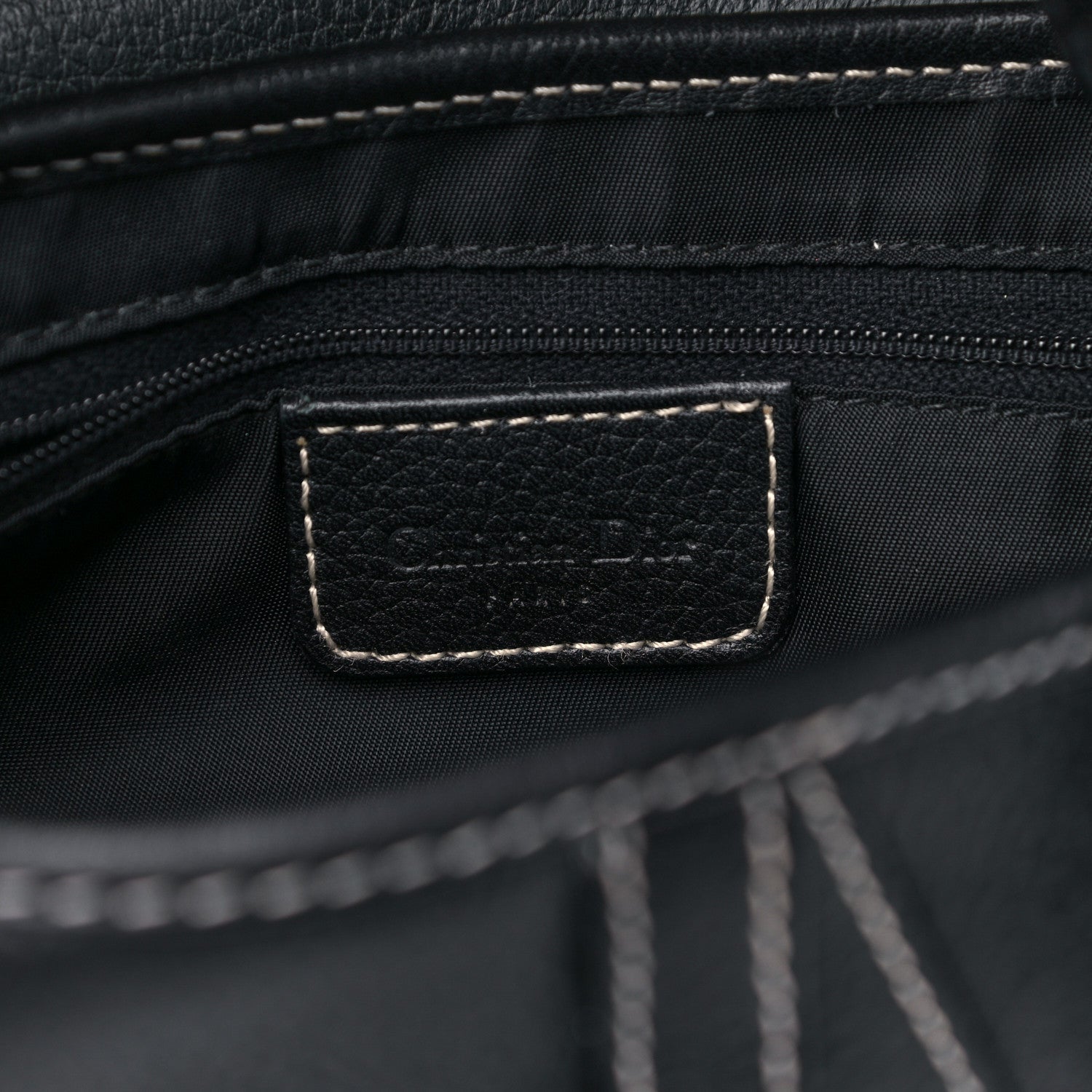 Christian Dior Calfskin Saddle Bag Black 6 of 13
