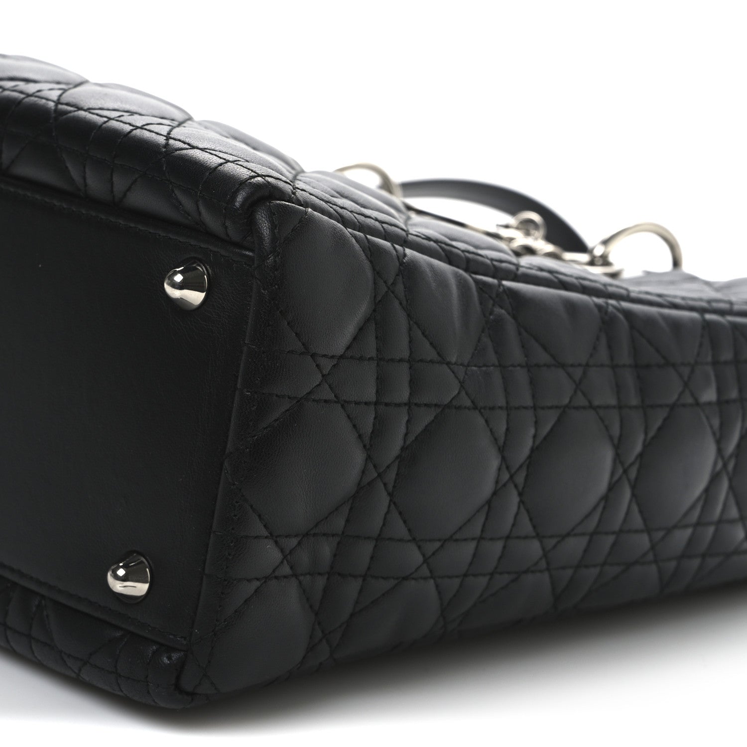 Christian Dior Lambskin Cannage Large Lady Dior Black 10 of 11