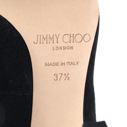 Jimmy Choo Suede Patent Doll 100 Pumps 37.5 Black 6 of 7