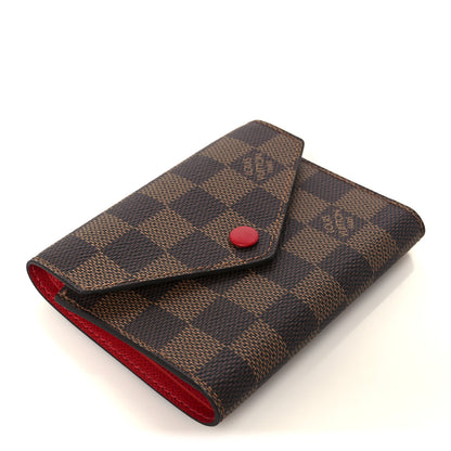 Louis Vuitton Damier Ebene Victorine Wallet Red 4 of 10