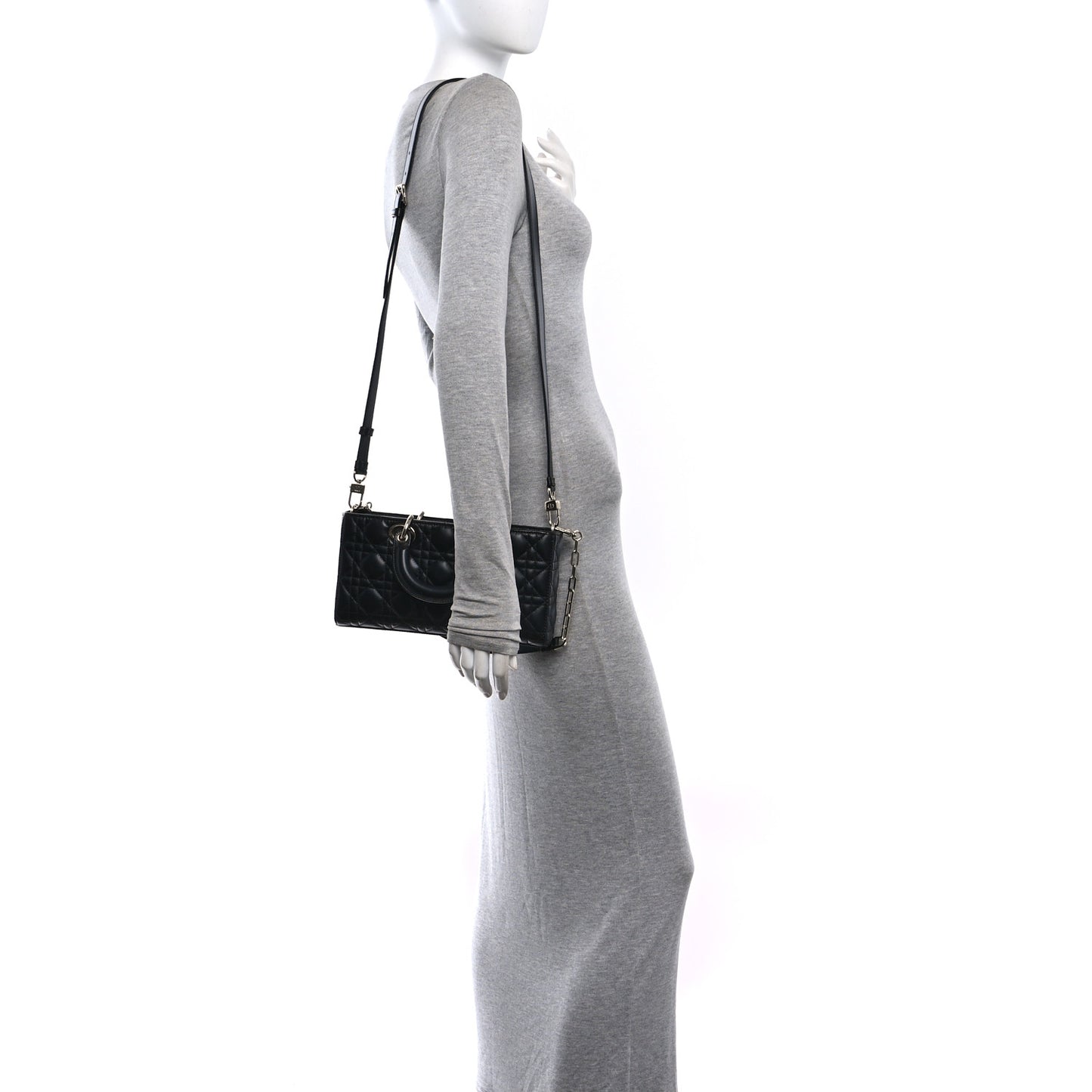 Lambskin Cannage Medium Lady D-Joy Black