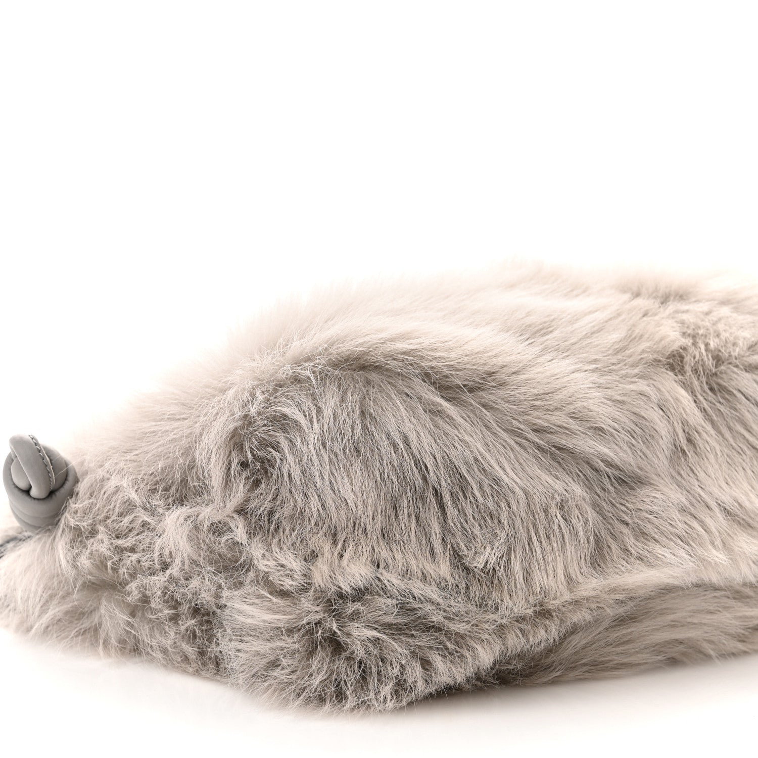 Loewe Shearling Flamenco Knot Clutch Grey 9 of 10