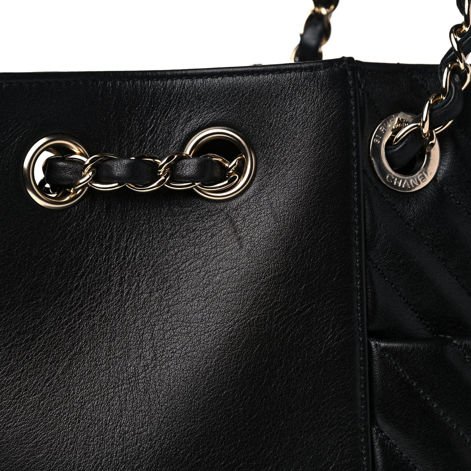 Chanel Calfskin Quilted Large Daily Shopping Bag Black 9 of 17