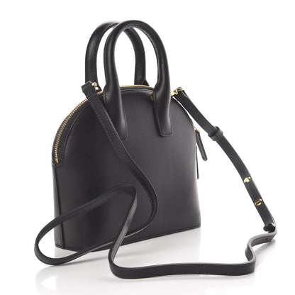 Mansur Gavriel Vegetable Tanned Calfskin Mini Round Top Handle Bag Black Flamma 3 of 11