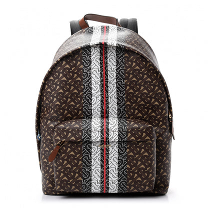 Burberry E-Canvas Monogram Stripe Backpack Bridle Brown 1 of 8