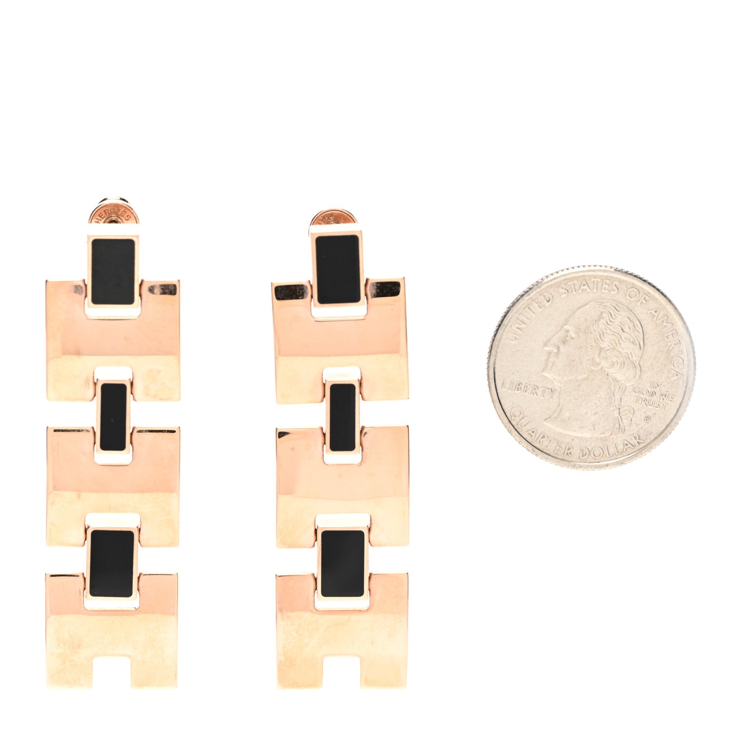 Gold Lacquer Eileen Drop Earrings Black