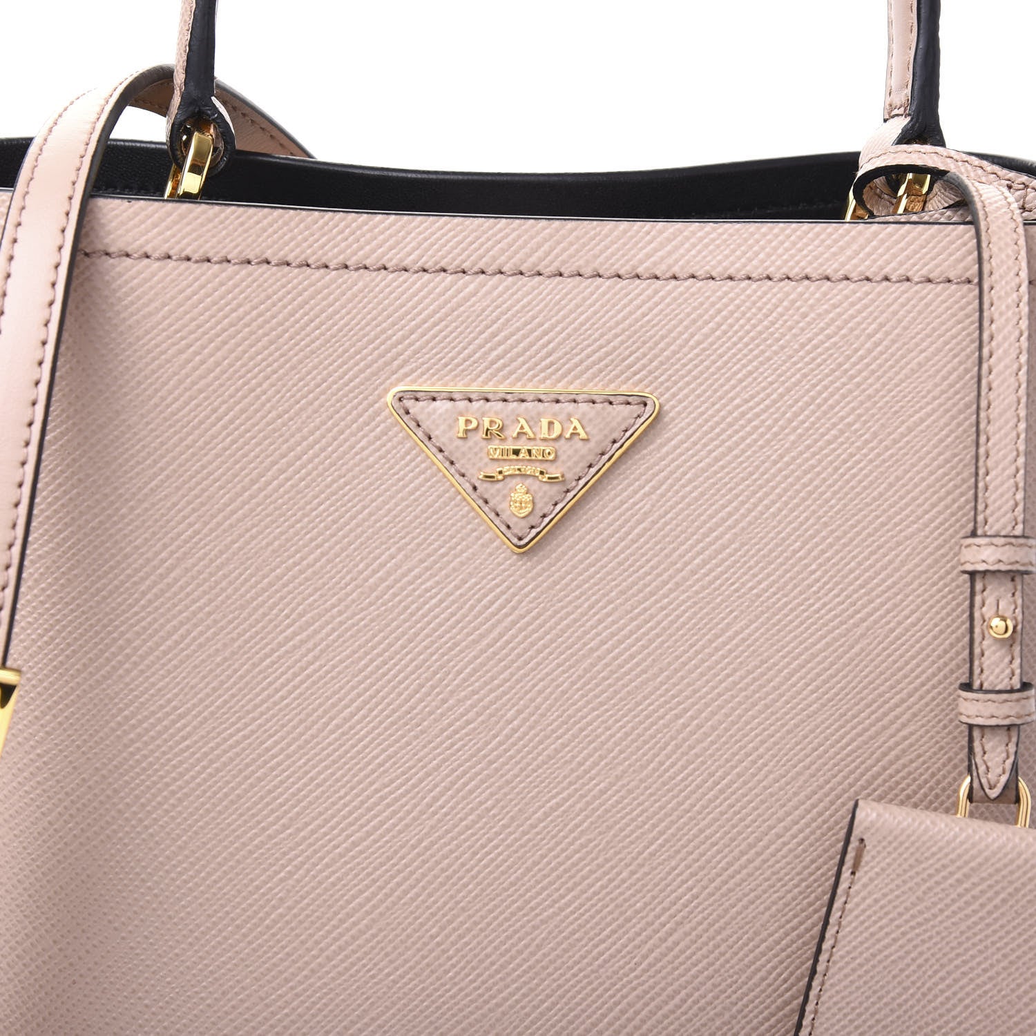 Prada Saffiano Cuir Medium Panier Bucket Bag Cipria Black 10 of 12