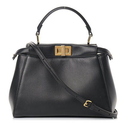 Fendi Nappa Mini Peekaboo Iconic Satchel Black 1 of 10