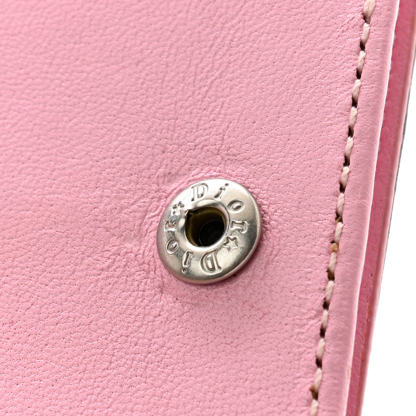 Lambskin Cannage Bi-Color Small Lady Dior Flap Card Holder Black Pink