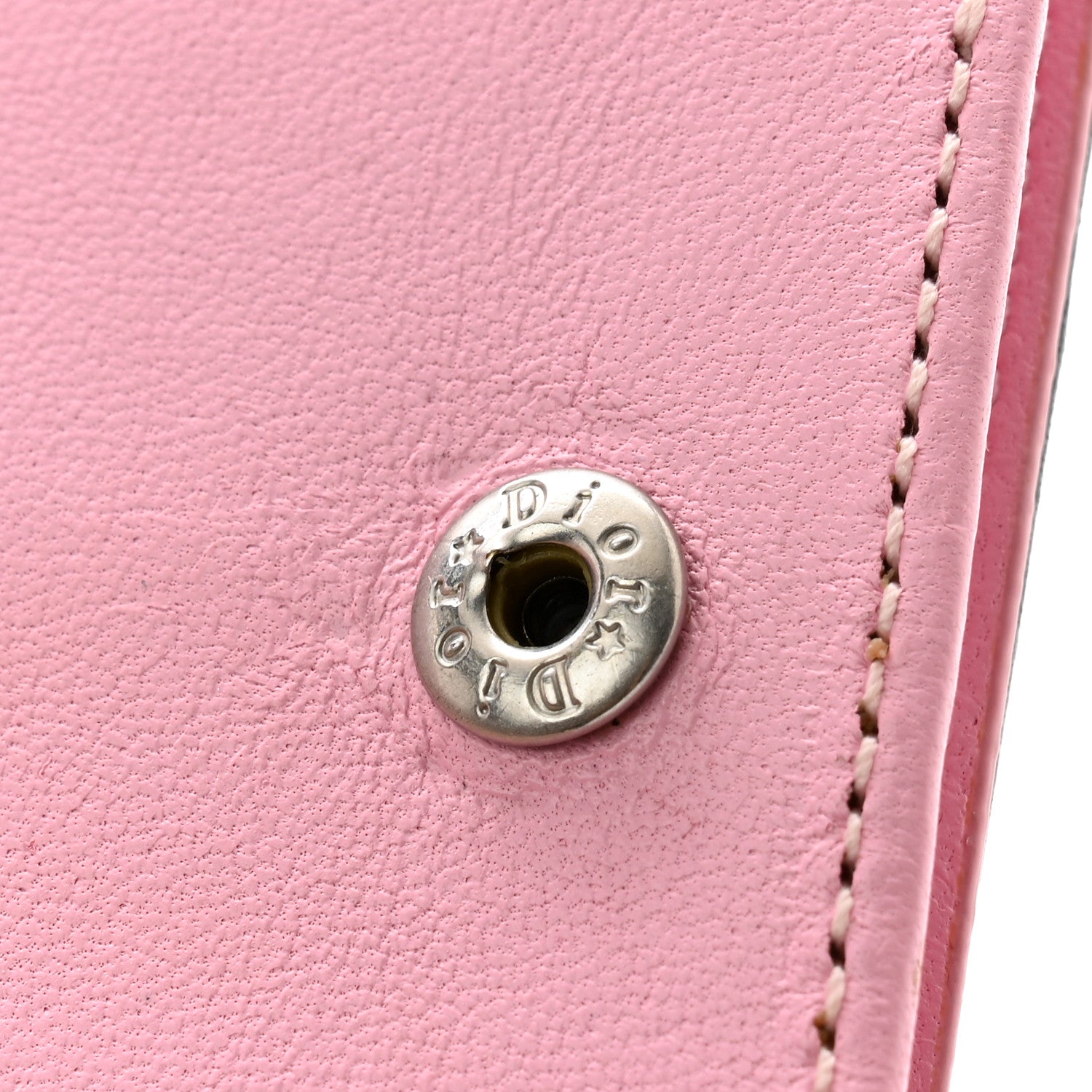 Christian Dior Lambskin Cannage Bi-Color Small Lady Dior Flap Card Holder Black Pink 10 of 13