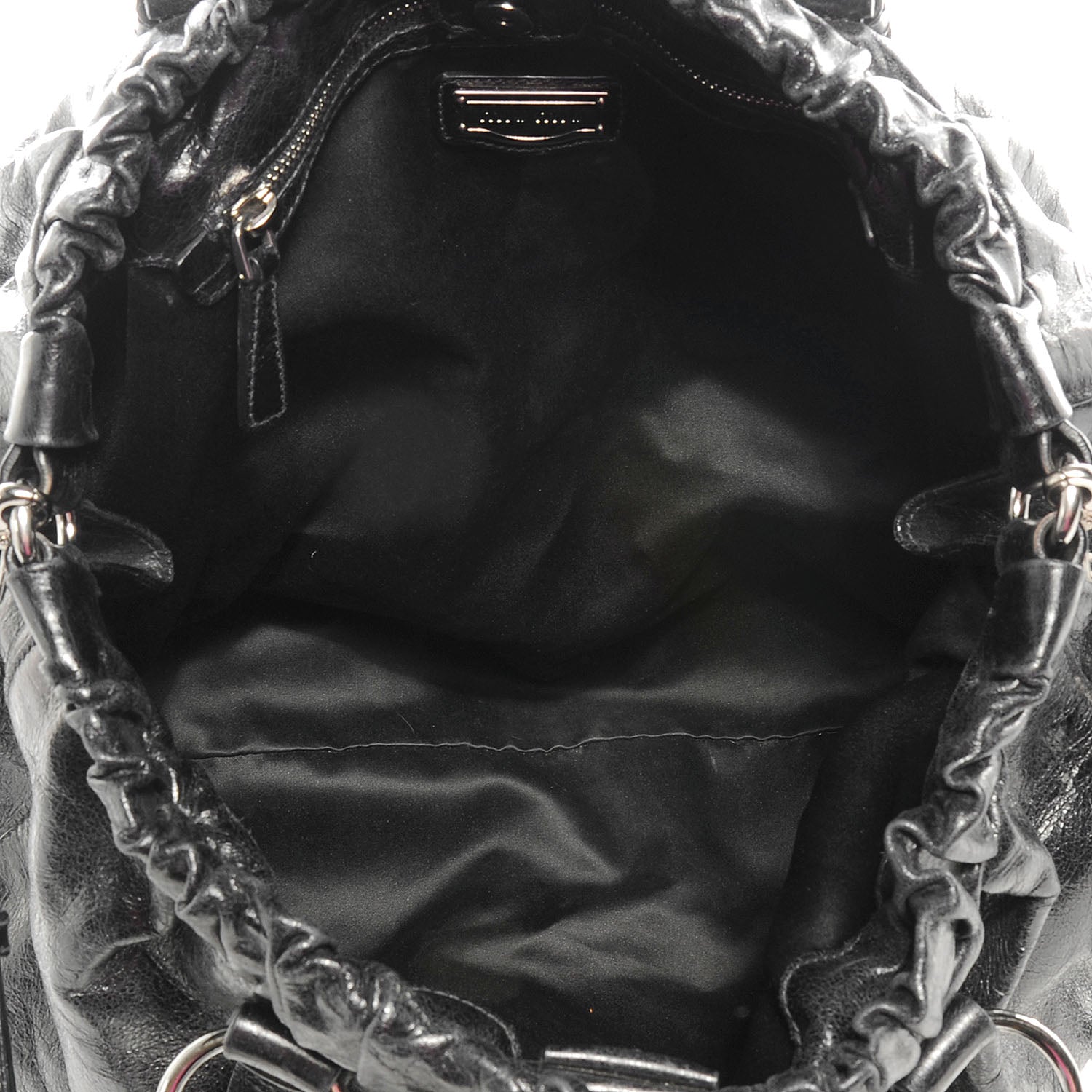 Miu Miu Leather Vitello Lux Gathered Tote Black 5 of 7
