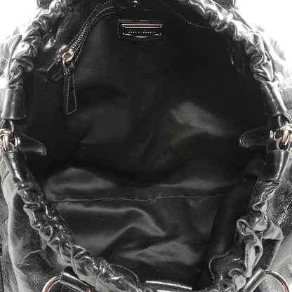 Miu Miu Leather Vitello Lux Gathered Tote Black 5 of 7