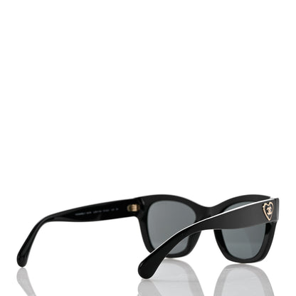 Chanel Acetate Square CC Heart Sunglasses 5478 Black 4 of 8