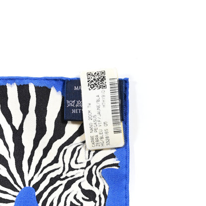 Hermes Silk Zebra Pegasus Nano Scarf 20 Bleu Vif Jaune White 3 of 5