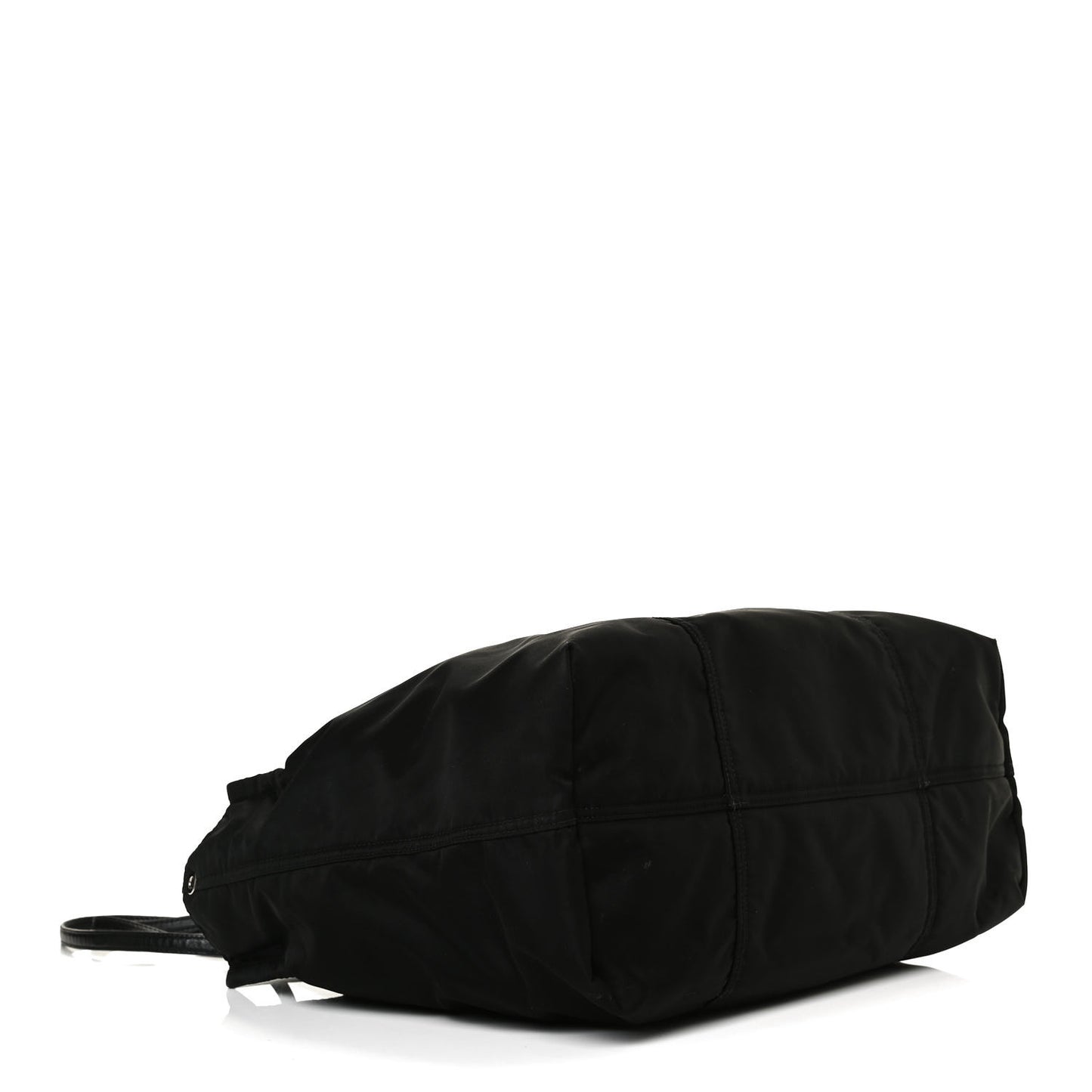 Tessuto Nylon Glace Calfskin Etiquette Tote Black