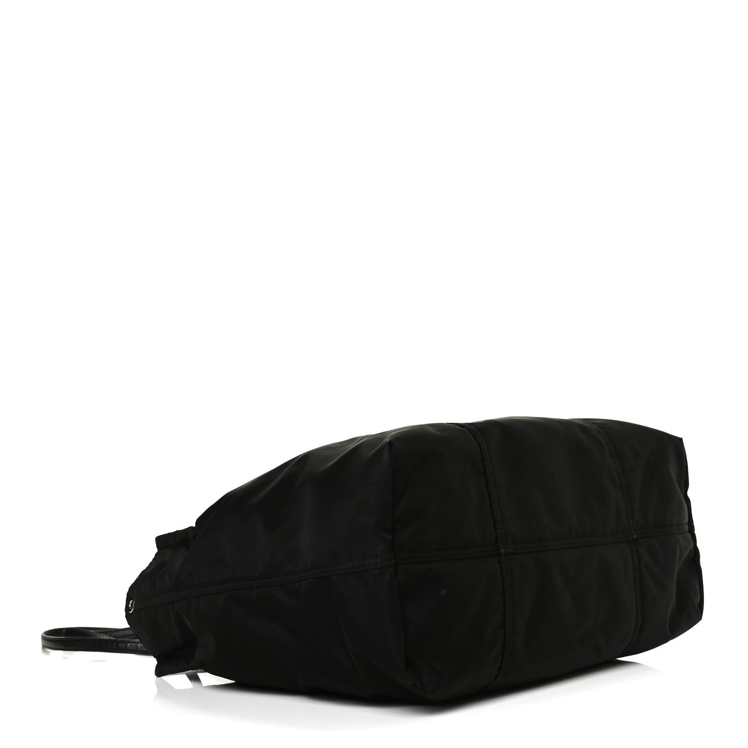 Prada Tessuto Nylon Glace Calfskin Etiquette Tote Black 4 of 16