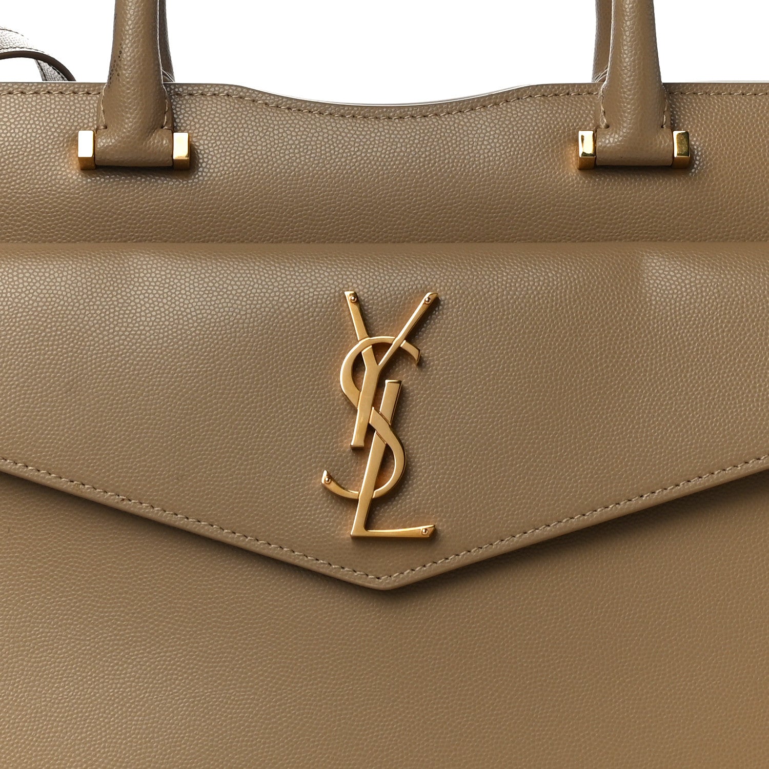Saint Laurent Grain De Poudre Medium Uptown Tote Dark Latte 8 of 10