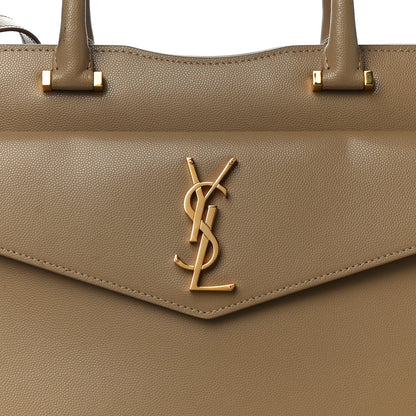 Saint Laurent Grain De Poudre Medium Uptown Tote Dark Latte 8 of 10