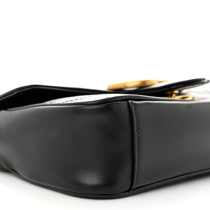 Gucci Calfskin Matelasse Mini GG Marmont Shoulder Bag Black 9 of 11