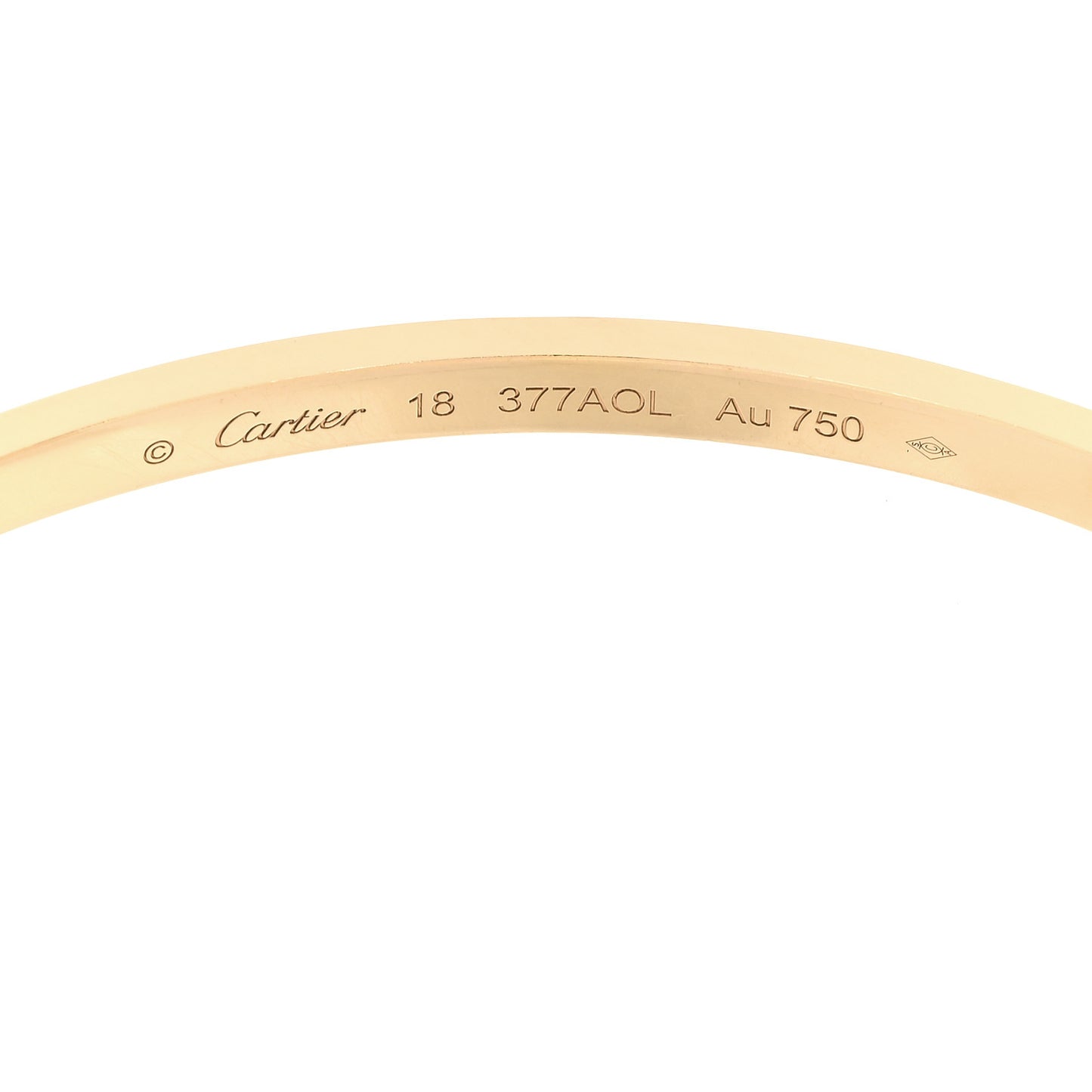 18K Yellow Gold 6 Diamond Small LOVE Bracelet 18