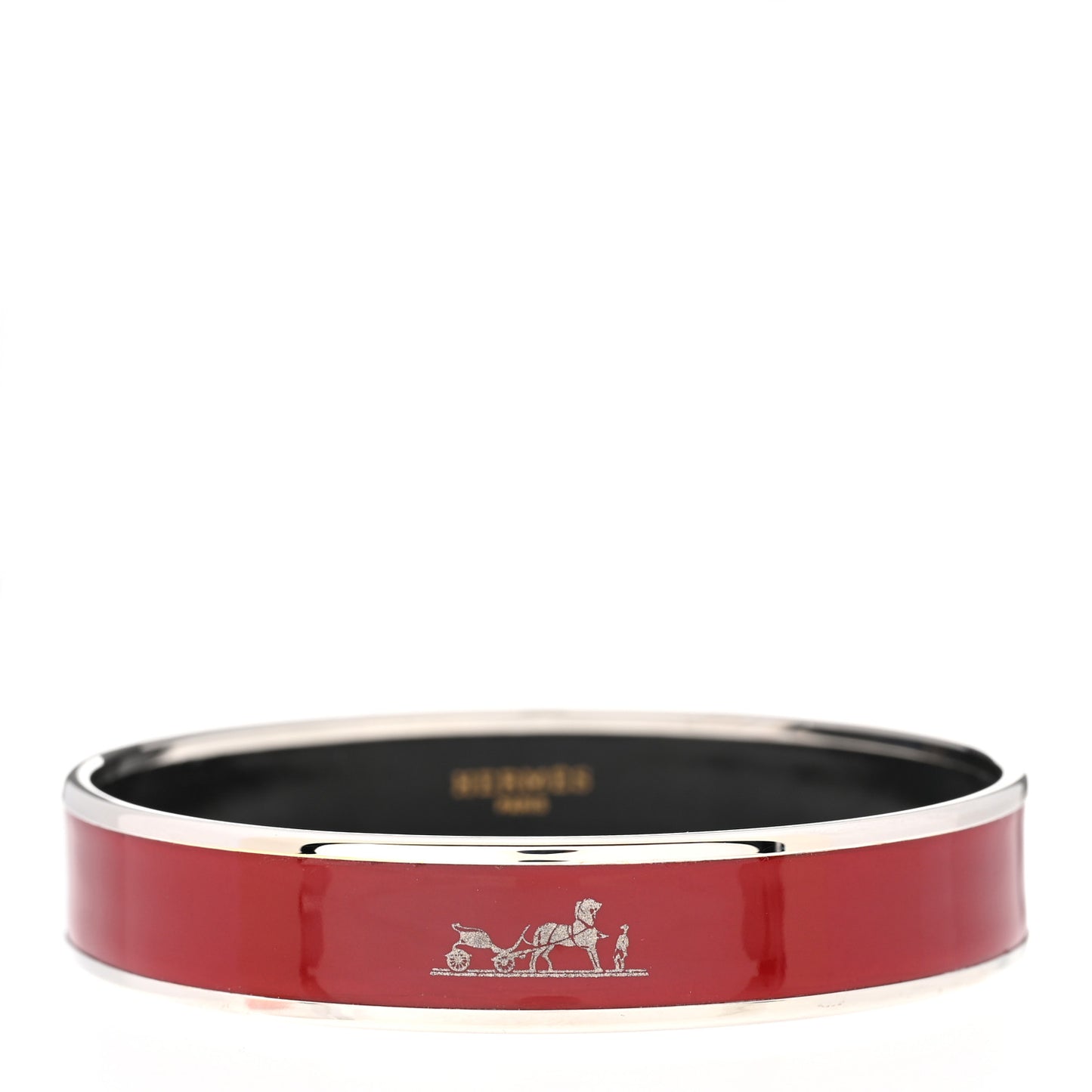 Enamel Printed Narrow Caleche Bracelet 62 Rouge H