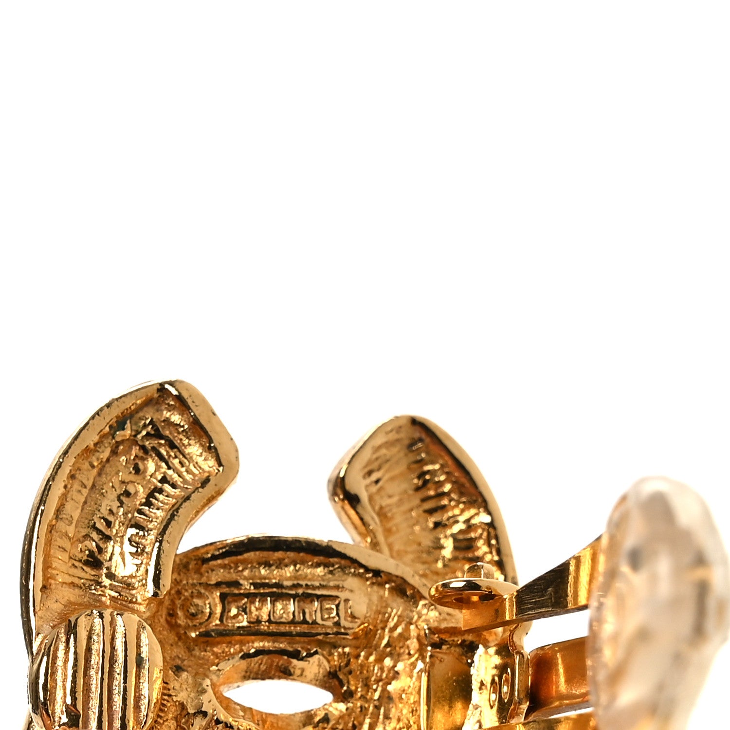 Chanel Metal CC Clip On Earrings Gold 4 of 4