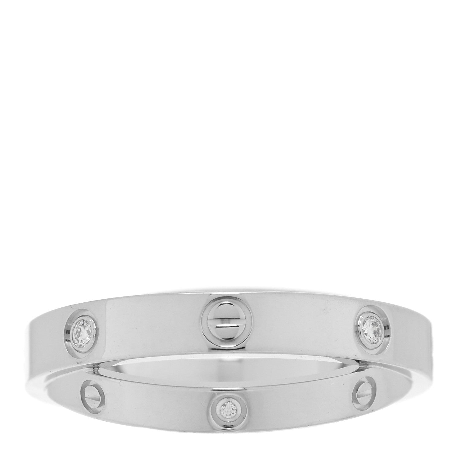 Cartier 18K White Gold 6 Diamond LOVE Ring 56 7.5 3 of 4