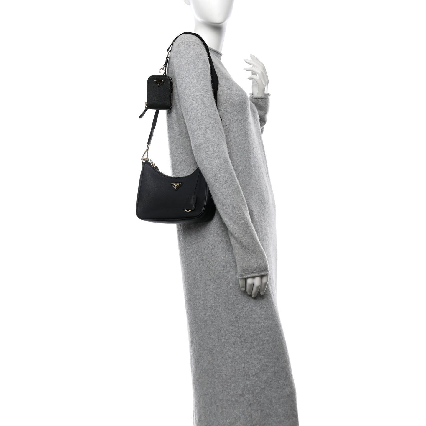 Saffiano Lux Re-Edition 2005 Shoulder Bag Black