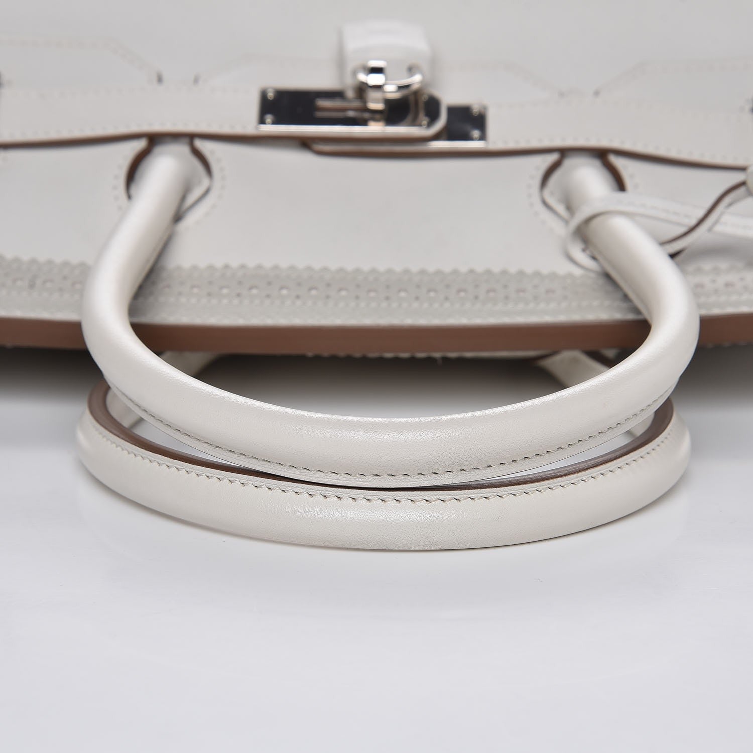 Hermes Swift Ghillies Birkin 35 White Gris Perle 10 of 34