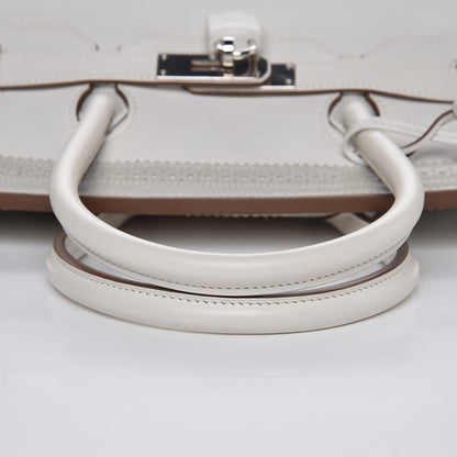 Hermes Swift Ghillies Birkin 35 White Gris Perle 10 of 34