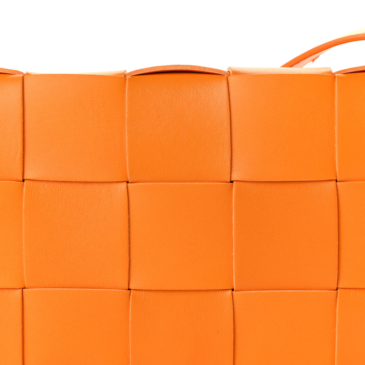 Lambskin Maxi Intrecciato Cassette Crossbody Bag Tangerine