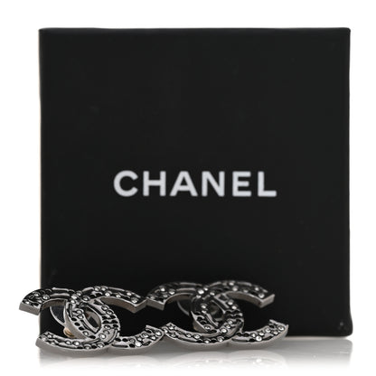 Chanel Ruthenium Crystal Star CC Earrings 6 of 6