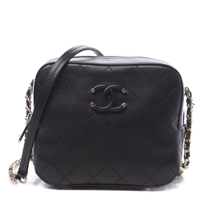 Chanel Calfskin Stitched Enamel CC Camera Case Bag Black 1 of 11