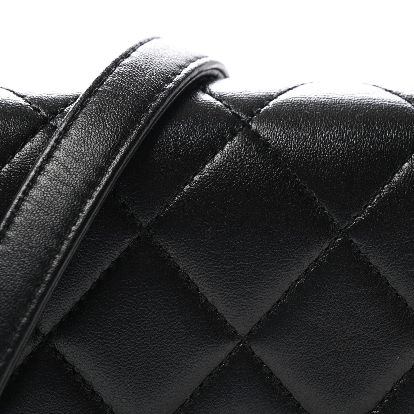 Lambskin Enamel Strass Quilted Mini Paris Monaco Flap Black