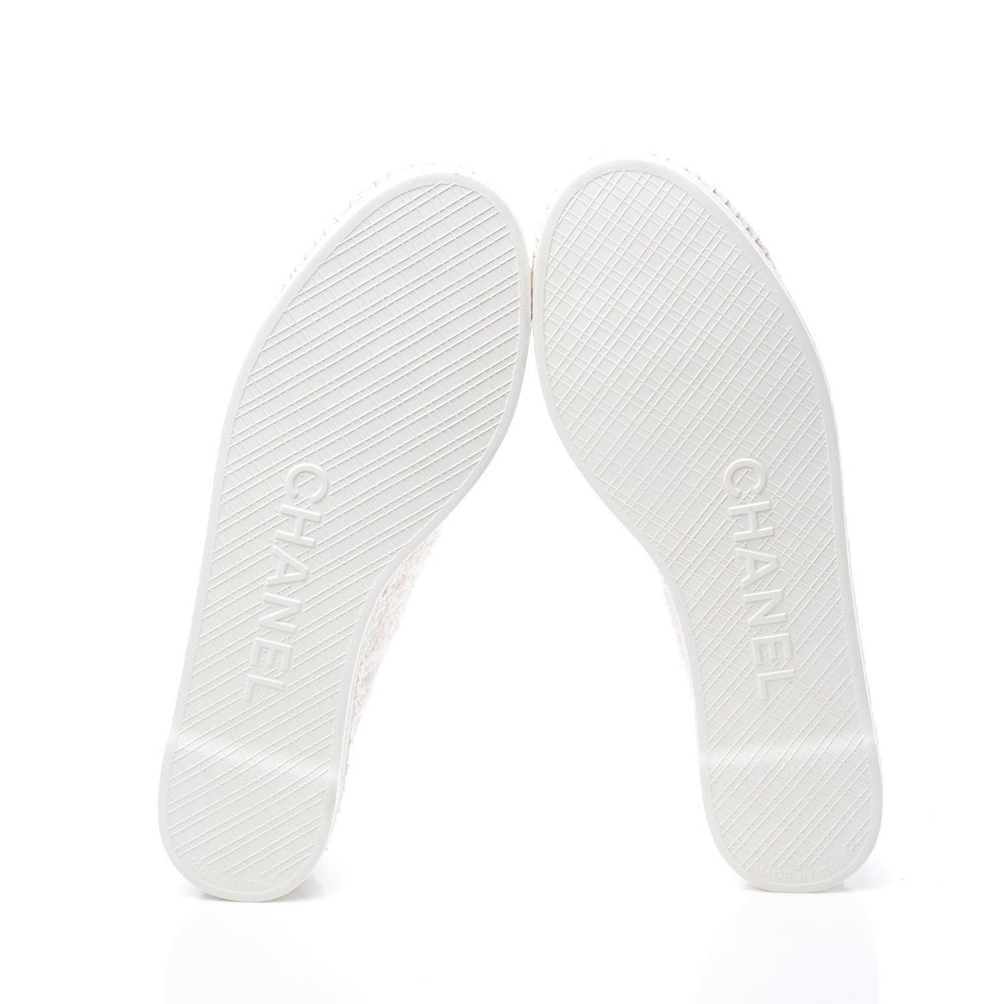 Terry Cloth CC Espadrilles 36 White Black