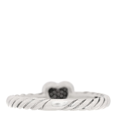 David Yurman Sterling Silver Diamond Cable Classics Heart Ring 50 5.25 3 of 4