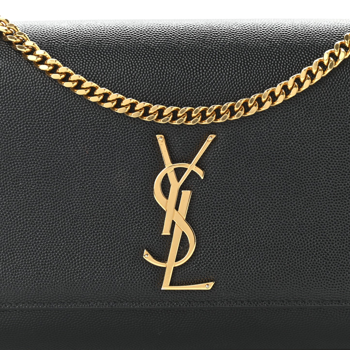 Grain De Poudre Medium Classic Monogram Kate Satchel Black