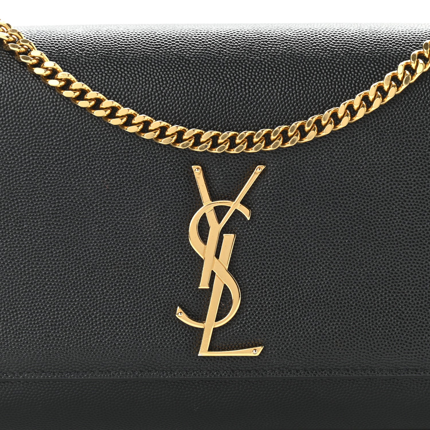 Saint Laurent Grain De Poudre Medium Classic Monogram Kate Satchel Black 7 of 9