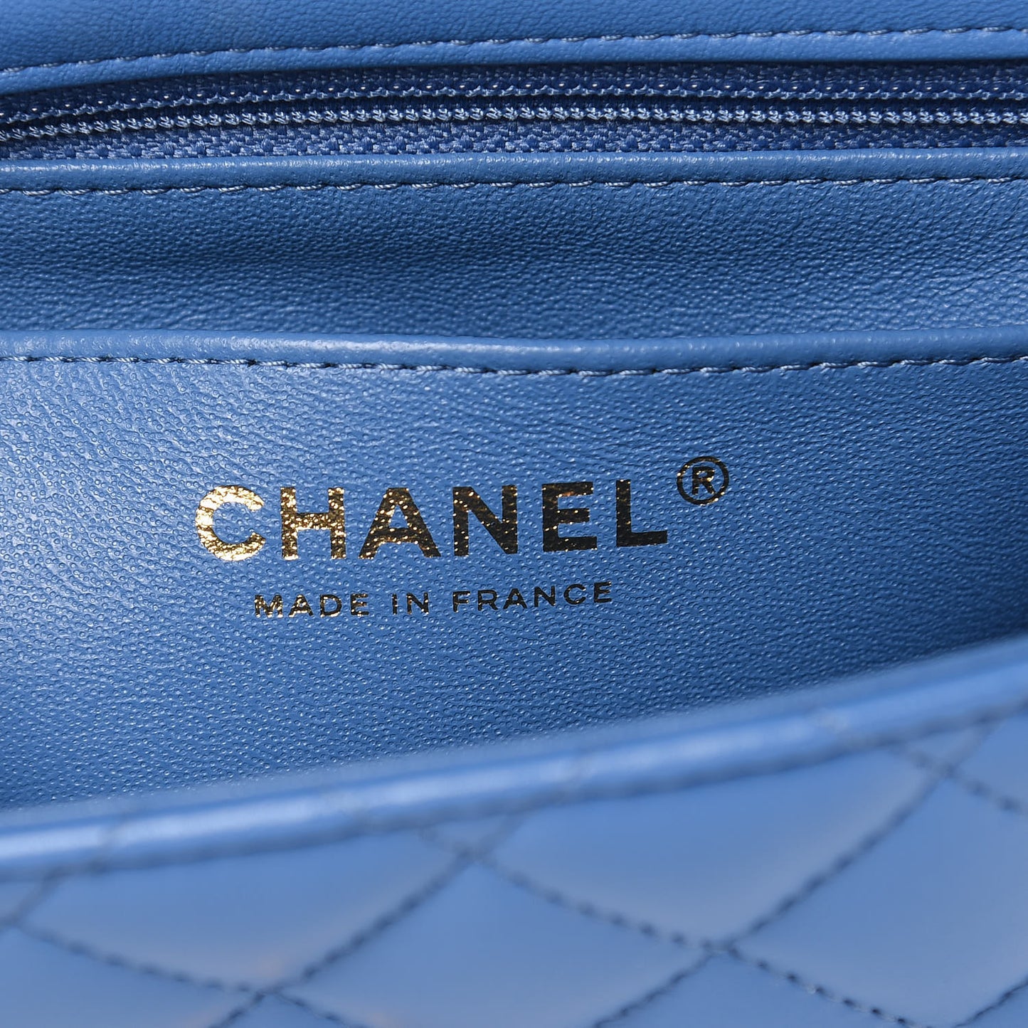 Lambskin Quilted Mini Square Flap Blue