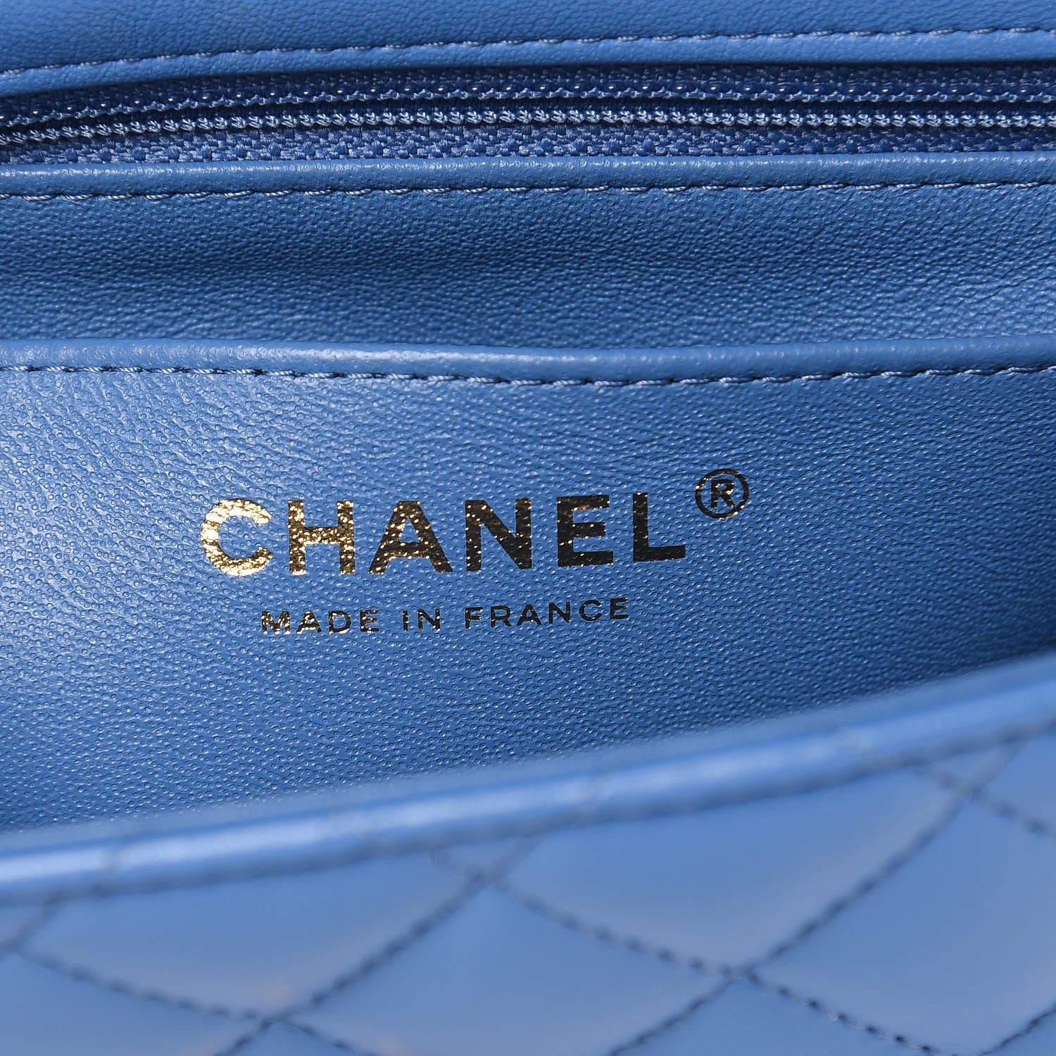 Chanel Lambskin Quilted Mini Square Flap Blue 6 of 10