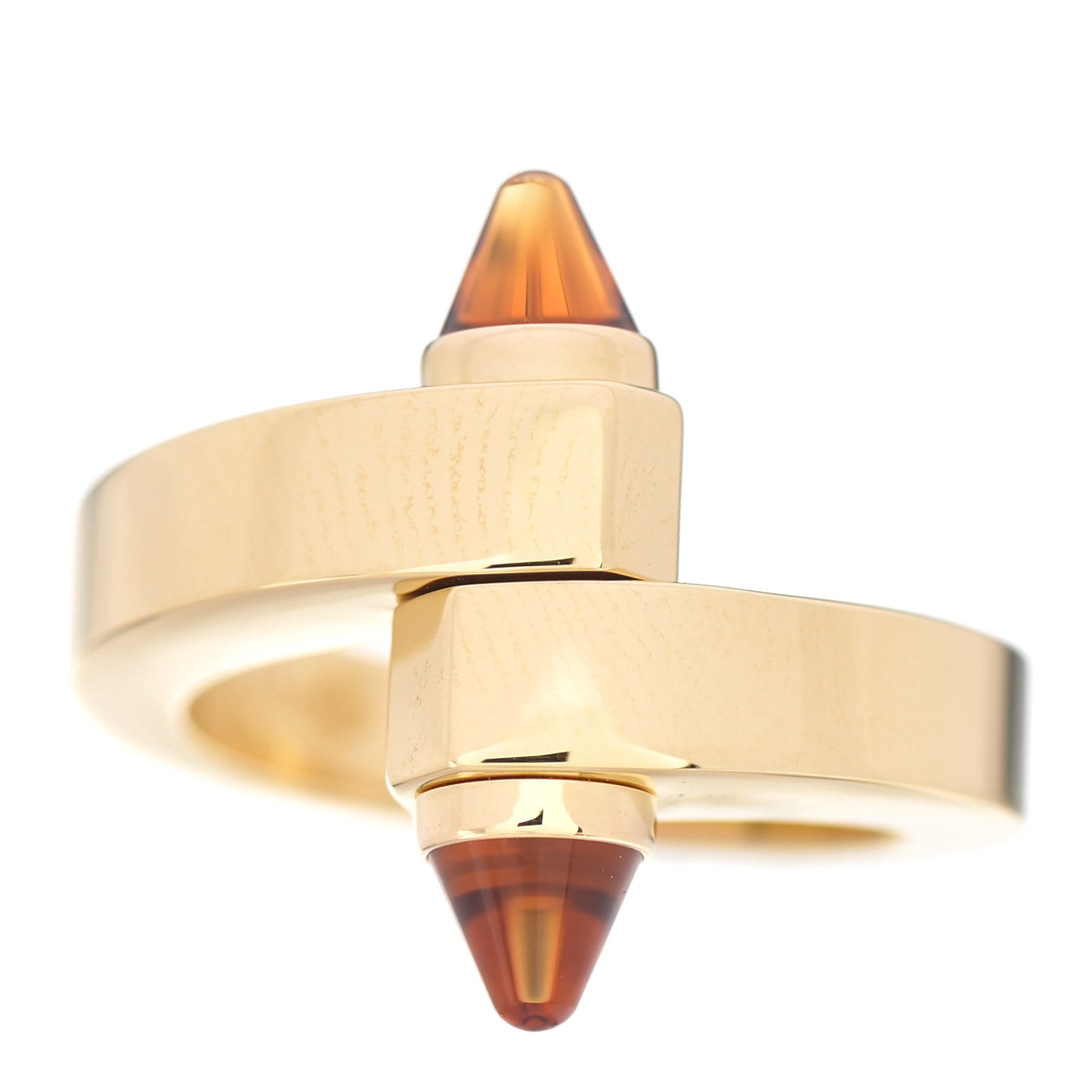 18K Yellow Gold Citrine Menotte Bypass Ring 51 5.75