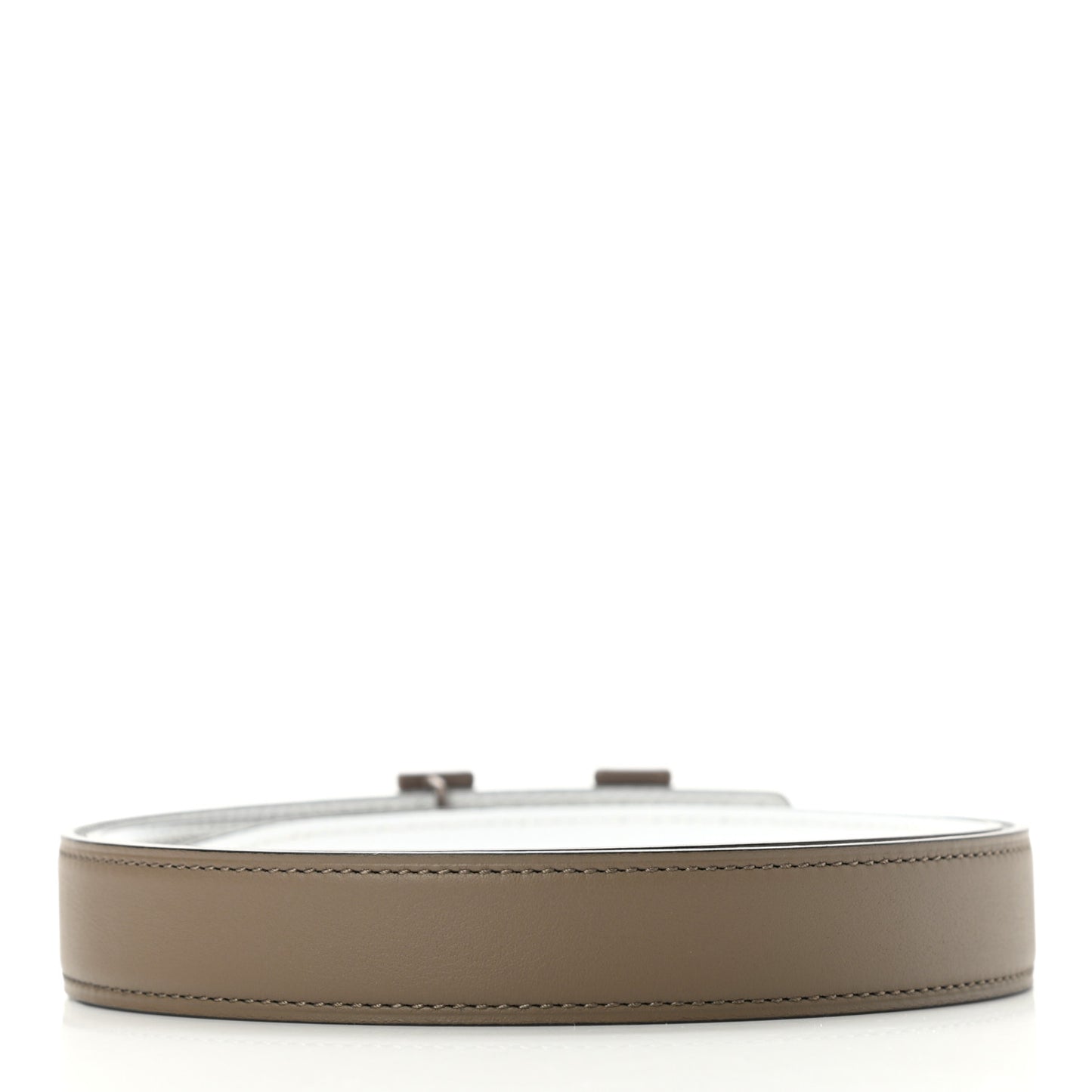 Swift Epsom Enamel 24mm Belt 85 Etain White