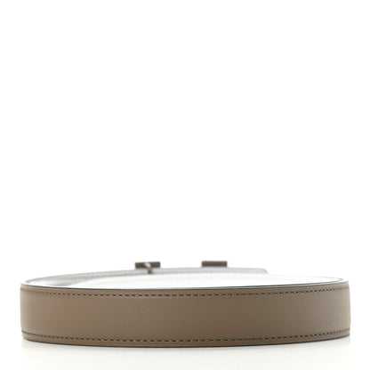 Hermes Swift Epsom Enamel 24mm Belt 85 Etain White 2 of 7