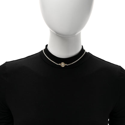 Chanel Crystal Pearl CC Choker Necklace Gold 2 of 5