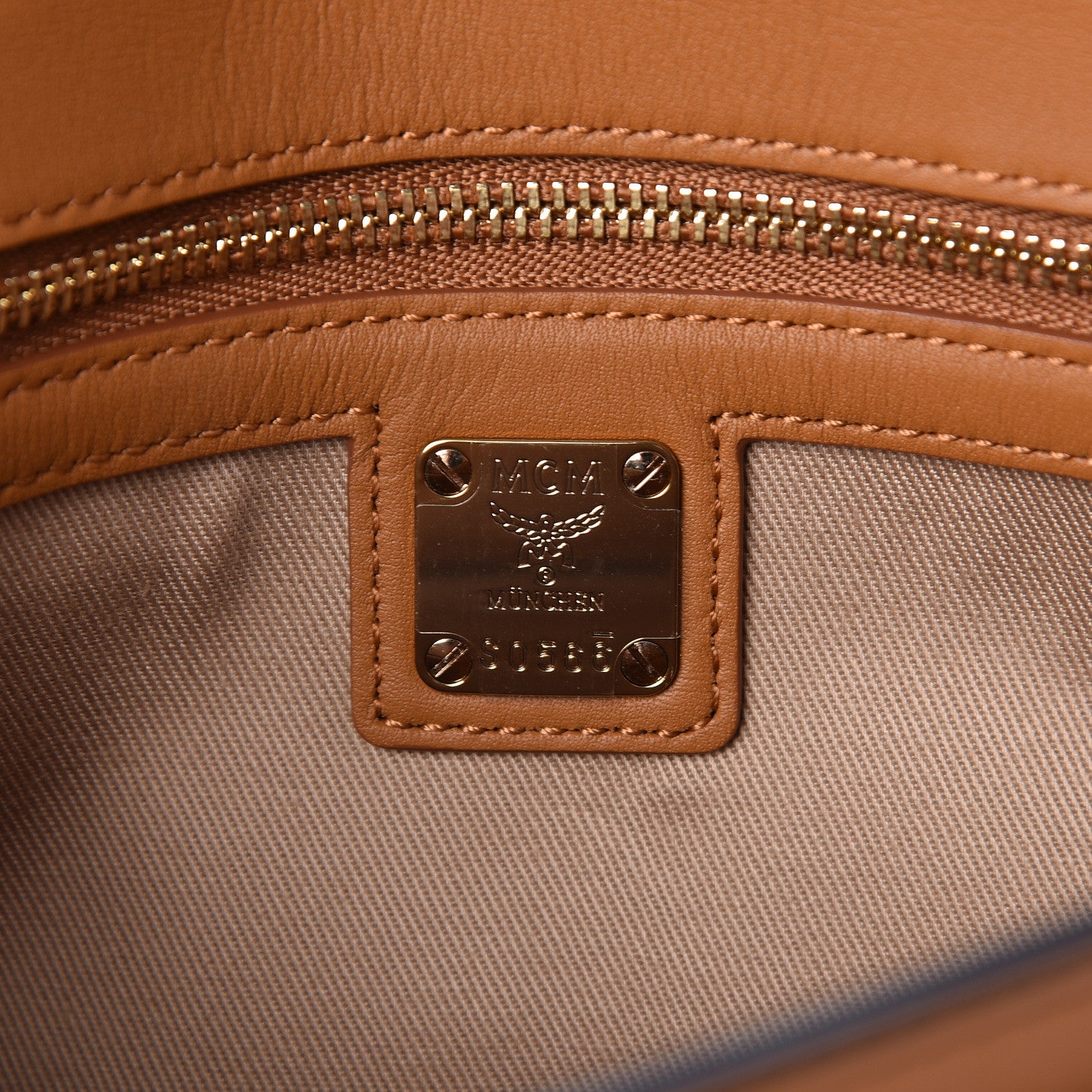 MCM Visetos Calfskin Millie Wallet On Chain Cognac Black 6 of 9