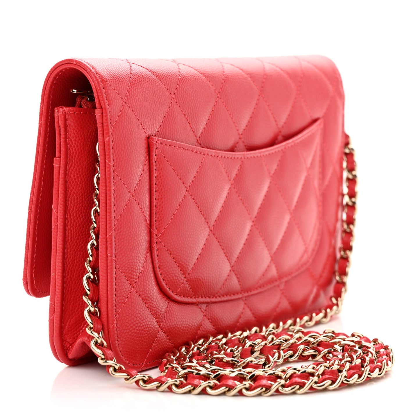 Caviar Quilted Wallet On Chain WOC Red