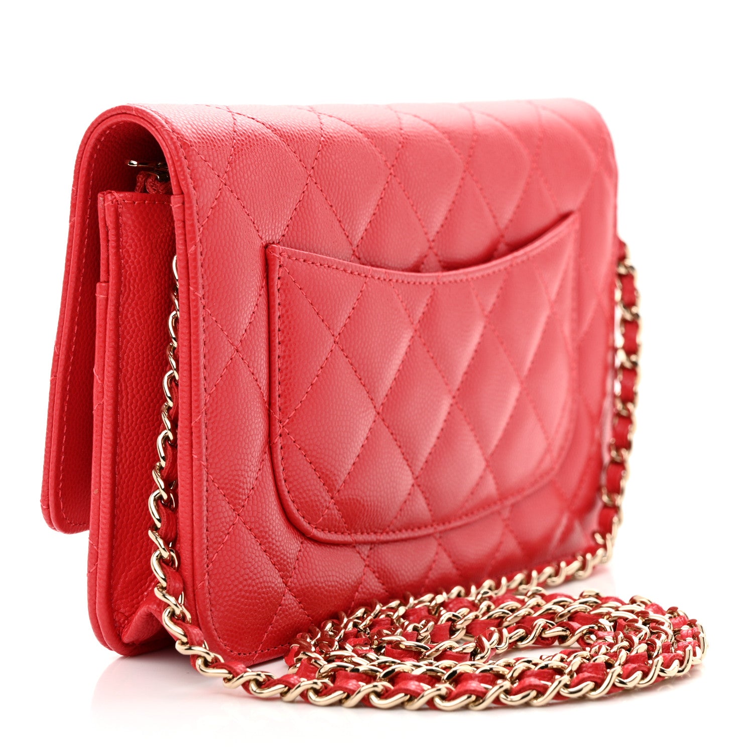 Chanel Caviar Quilted Wallet On Chain WOC Red 3 of 13