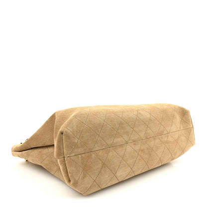 Chanel Suede Quilted Eyes On You Large Shopping Bag Beige 4 of 10